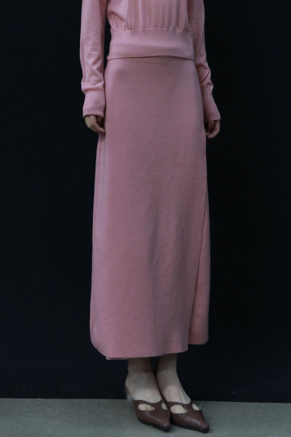 SWAYING 24 Autumn and Winter Wrap-around Wool A-line Skirt SW-SW24AW3B08-FEN Pink SW24AW3B09 SW24AW3B08